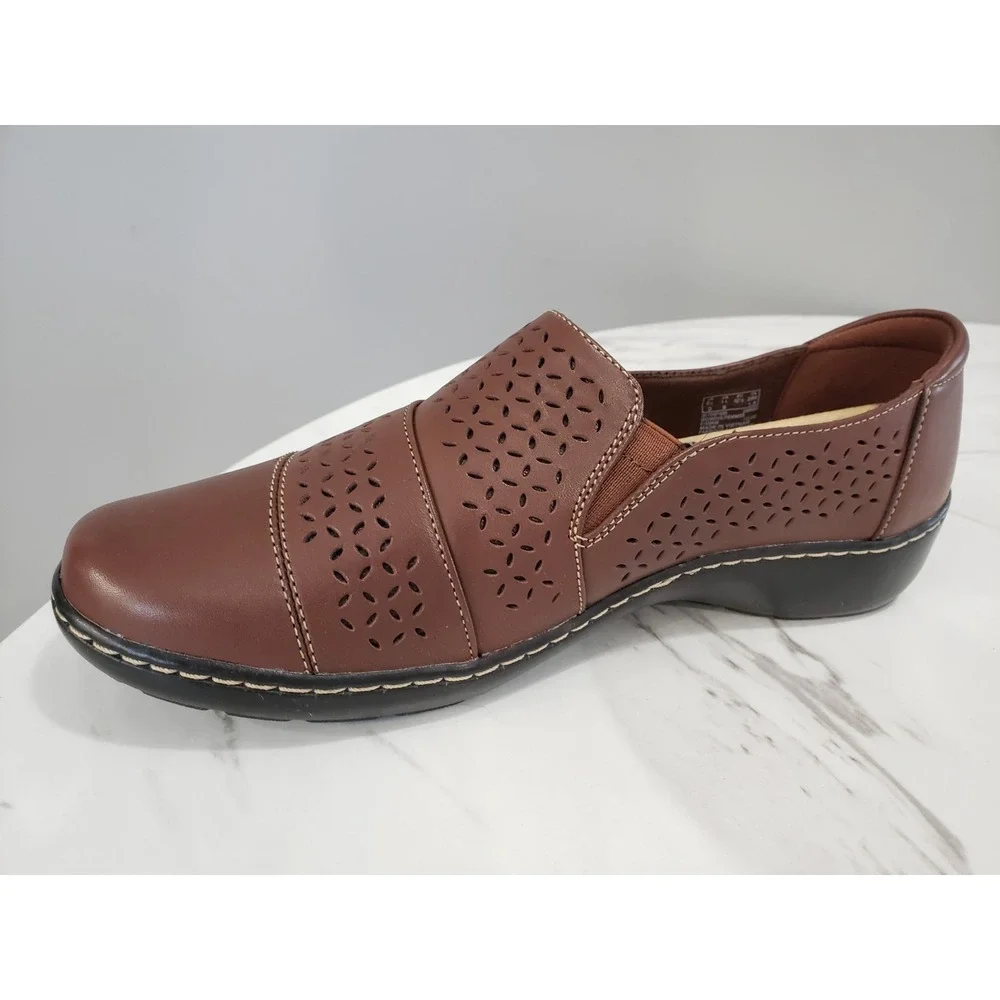 NEW NO BOX SIZE 11 Clarks Women's Cora Drift Brown Loafer SLip On Shoes Dark Tan